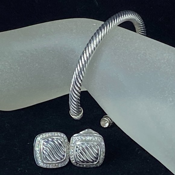 David Yurman Cable Classics Sterling Silver with Quartz & Pavé Diamonds set 42.8